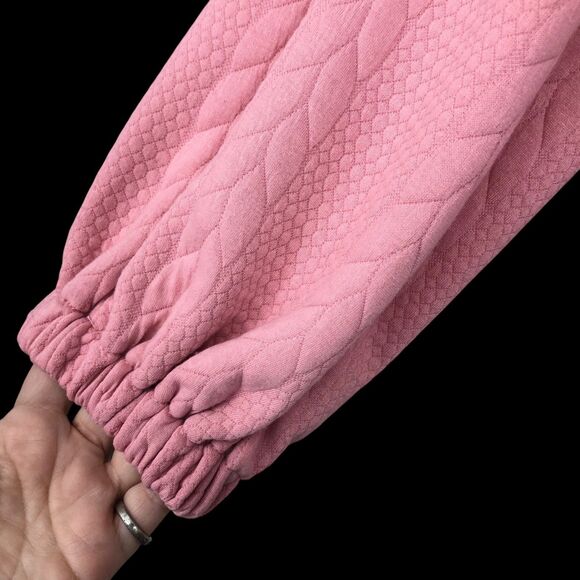 Women’s Sunday Up Pink Sweater Dress, Fan Favorite, Textured Pebble & Braids M - Picture 6 of 12
